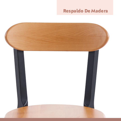 Pack De 2 Sillas Fresno De Madera - Negra
