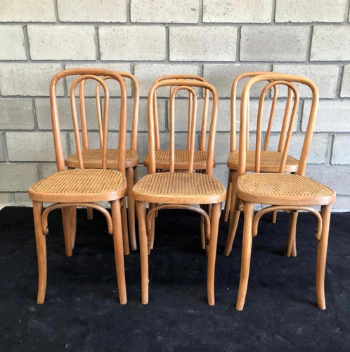 Antiguo Juego 6 Sillas Mod 391 C/ Sello Original Arco Thonet