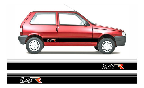 Adesivo Faixa Fiat Uno 1.4r Sporting Lateral Tuning Imp351