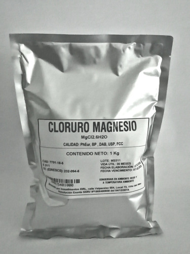 Cloruro De Magnesio Usp 1 Kg 