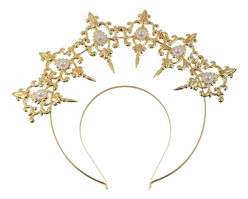 Diadema Virgin Halo Con Forma De Corona En Forma De Cruz Dor