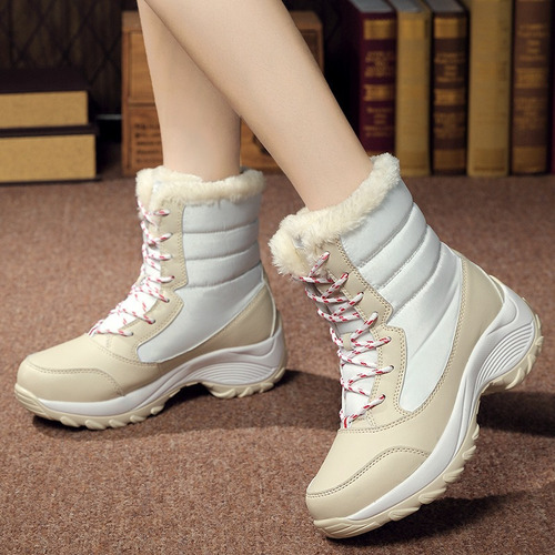 Botas De Nieve De Invierno De Mujer Impermeables Y Abrigadas