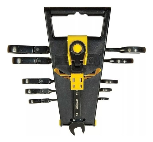Set Llaves Stanley Stht9-91444 Combinadas Con Crique Tech3 Negro