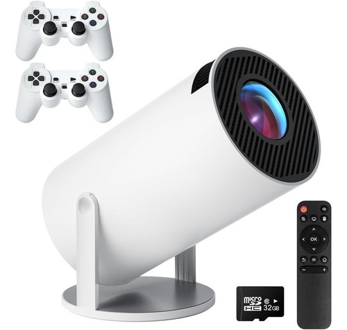 Proyector Gamer M300max | 4k, Wifi6, Juegos, 2 Joystics Blanco