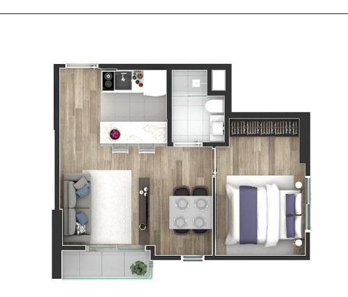 Imagem 12 de 12 de Apartamento 1 Quarto Com Sacada No Bairro Centro.