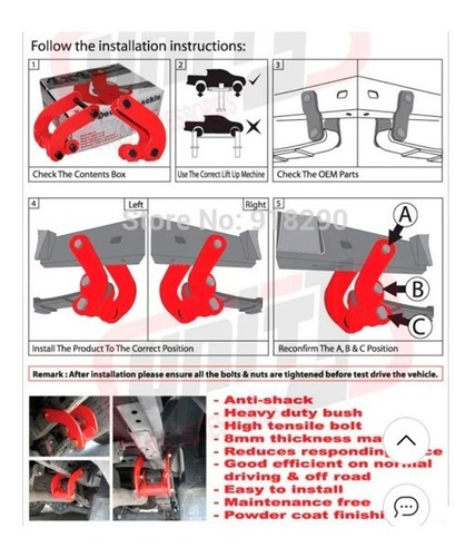 Imagen 3 de 5 de Kit Grilletes Confort Hilux 2005/14