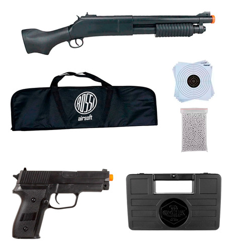 Pistola P226 + Shotgun Vg 6mm Rossi + Munição + Capa + Case