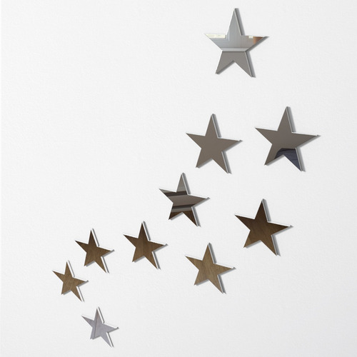20 Estrelas - Adesivo De Parede Infantil 3d - Espelho
