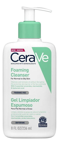 Gel Limpiador Espumoso Piel Normal A Grasa 236ml Cerave