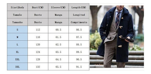 Abrigo De Hombre Delgado Elegante Gabardina Doble Botonadura
