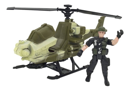 Helicóptero Camuflado Con Soldado Set Militar Blower 