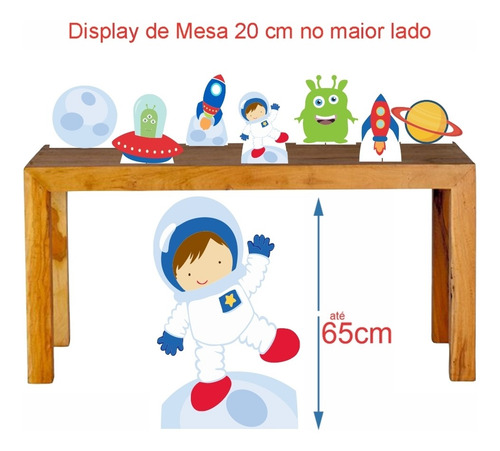 Imagem 2 de 3 de Kit 7 Totem Chão Mesa Astronauta Mdf Provençal Festa