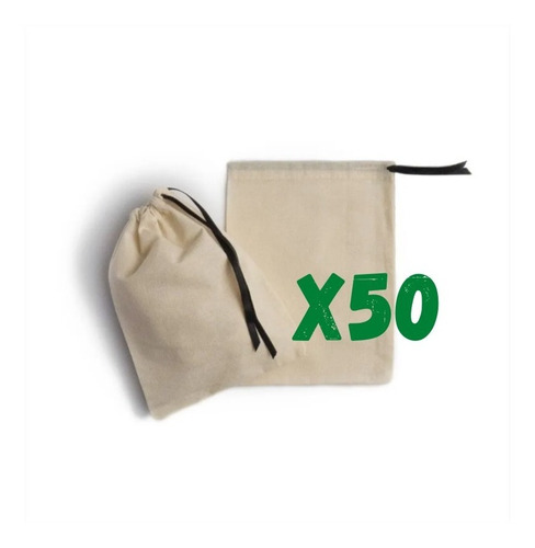 Imagen 1 de 9 de Bolsa Lienzo Ahorque 15x20 Lisa Souvenirs Packaging X 50 Unx