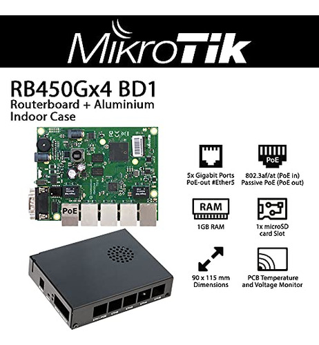 Router Mikro Tik Rb450gx4 Con 5 Puertos Gigabit, Poe-out En