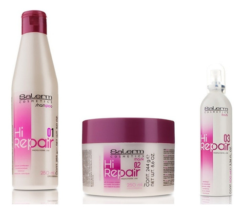 Salerm Hi Repair Shampoo-mascarilla-finish 250/250/100ml