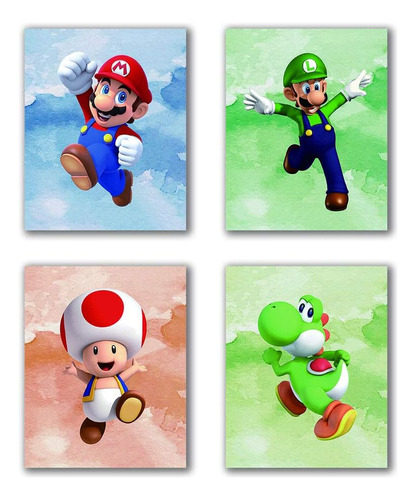Super Mario Art Prints Toad, Arte De Pared, Decoración De Sa