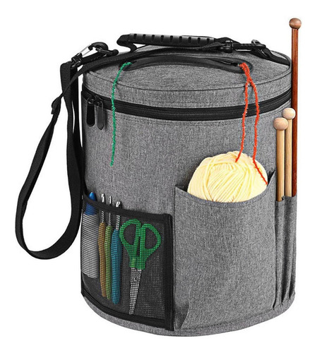 Bolsas De Crochê Bolsa De Armazenamento De Lã Grande Cinza