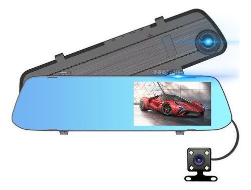 Grabador De Video Con Espejo Retrovisor De Doble Lente Dvr H