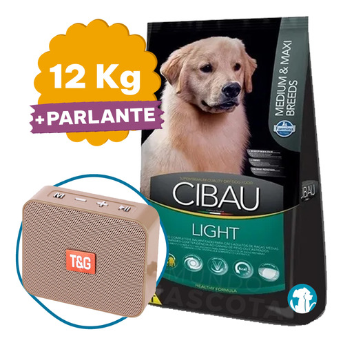 Comida Para Perro Cibau Light Medium & Maxi 12 Kg + Regalo