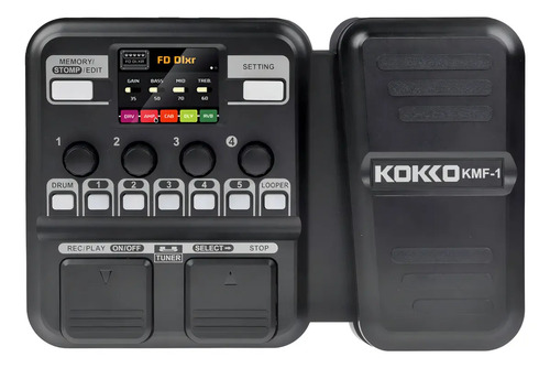 Pedal Guitarra Kokko KMF1 Multiefeitos 59 Efeitos LCD Preto