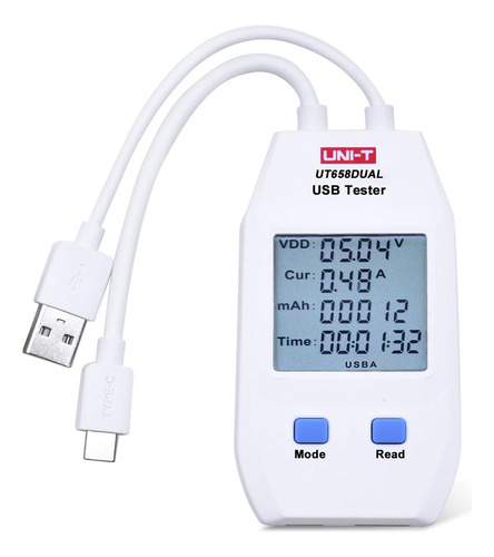 Uni-t Ut658dual Lcd Usb Tester Detector Digital Voltímetro A