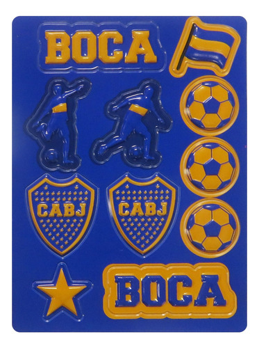 Mochila Escolar Boca Juniors Escudo Incluye Stickers Color Azul Diseño De La Tela Lisa