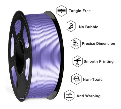 Filamento Pla + Silk Metalizado - Reprap3d - Roxo