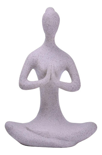 Escultura De Meditación Abstracto Mujer Pose Yoga Zen 33 Cm