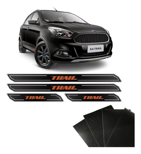 Kit Soleira Diamante Ford Ka Novo Trail E Protetor De Porta