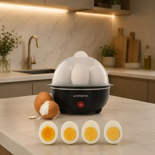 Cozedor de Ovos Elétrico a Vapor Portátil Preto