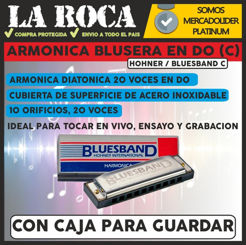 Armonica Blusera Hohner Blues Band Diatonica En C Do - Cuotas