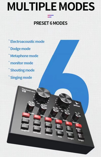 Tarjeta De Sonido Multifuncional Live V8 Us Audio Interface