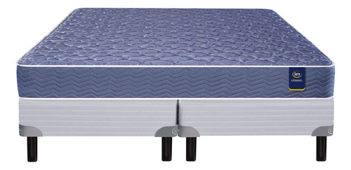 Sommier Y Colchon King (180x200) Serta Owen Resorte Color Gris