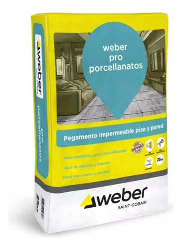 Pegamento Para Porcelanato Weber Pro Bolsa 25kg