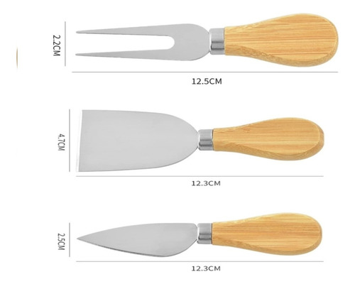 X2 Tablas De Picoteo Madera Cóctel + Utensilios Para Quesos