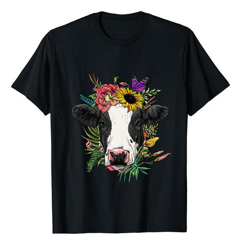 Camisa De Vaca Floral Cabeza De Vaca Primavera Naturaleza Va