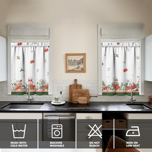 Cortinas Y Adornos De Cocina Navideños Conjunto De 3, Decora