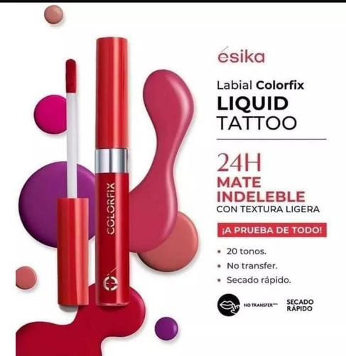 Esika Labial Liquido Colorfix 24 Hrs. Matte Rojo Magia