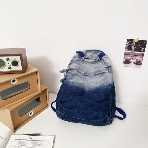 Mochila De Lona De Mezclilla Mochila Escolar For Hombres Y