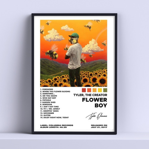 Cuadro Tyler The Creator Flower Boy 30x40cm Con Vidrio