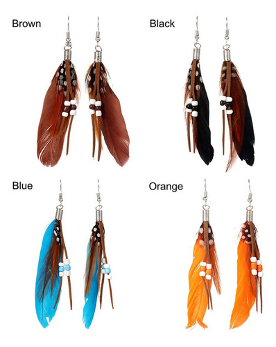 Dsv Pendiente Colgante, Pendientes De Plumas, Borla Larga,