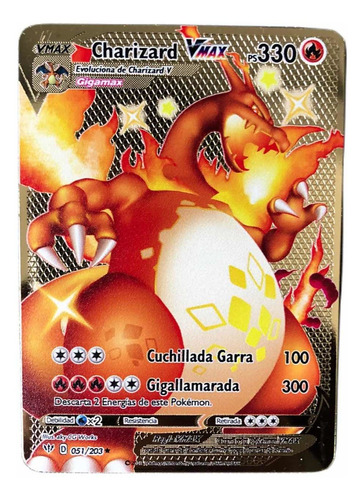 Tarjeta Pokemon Hecha De Acero Gold Charizard Vmax
