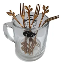 Comprar Tenedor Copetin Postre Dorado Acero Inoxidable 12 Cm X6 Unid