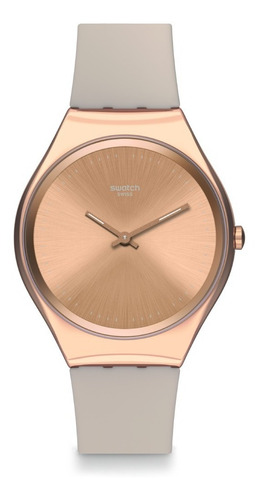 Reloj Swatch Skinrosee Syxg101 Correa Beige Bisel Rose gold Fondo Rose/Gold