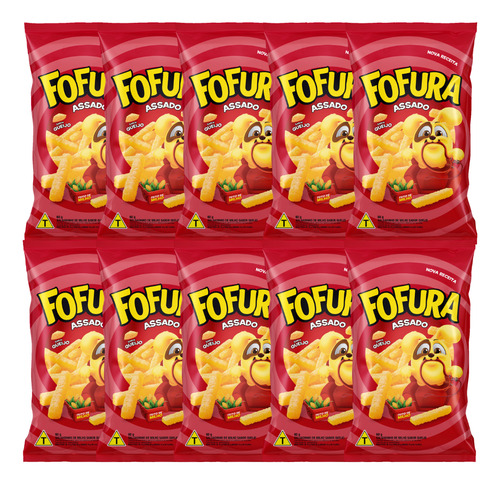 Pack Com 10 Salgadinho Palito Queijo Fofura 60g Cada