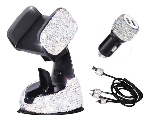 3 Coche Bling Cristal Diamante Soporte Para Teléfono