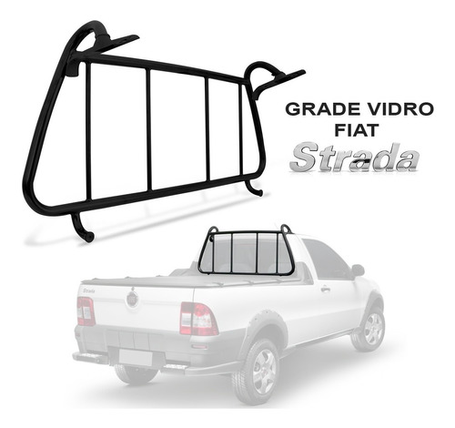 Grade Vigia Fiat Strada 2011 Proteção Vidro Traseiro