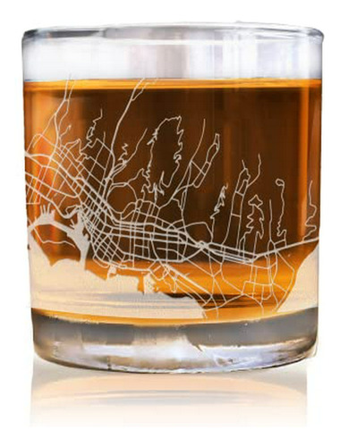 Vasos De Old Fashioneds, Honolulu Hawaii City Map Whisky Gla