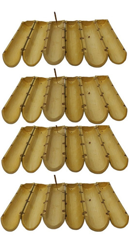 24 Porta Incenso Canaleta Bambu Envernizado - Atacado