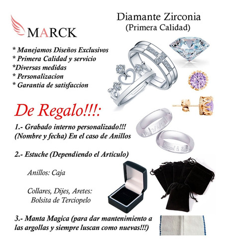 Anillo Compromiso Bvl Oro Blanco 10k Autentico Pareja Boda
